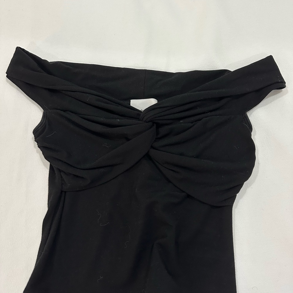 Reformation Black Twisted Front Top